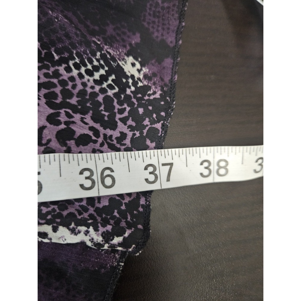 Xhilaration Purple Black Animal Print Boho Mini Dress Long Sleeve XL - Picture 6 of 7